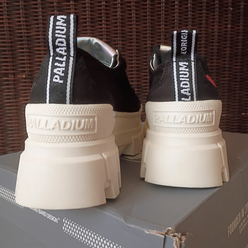 Palladium Black and White Platform Sneakers Women's Size 6